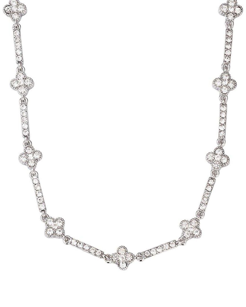 Adornia Natural Crystal Clover Tennis Necklace