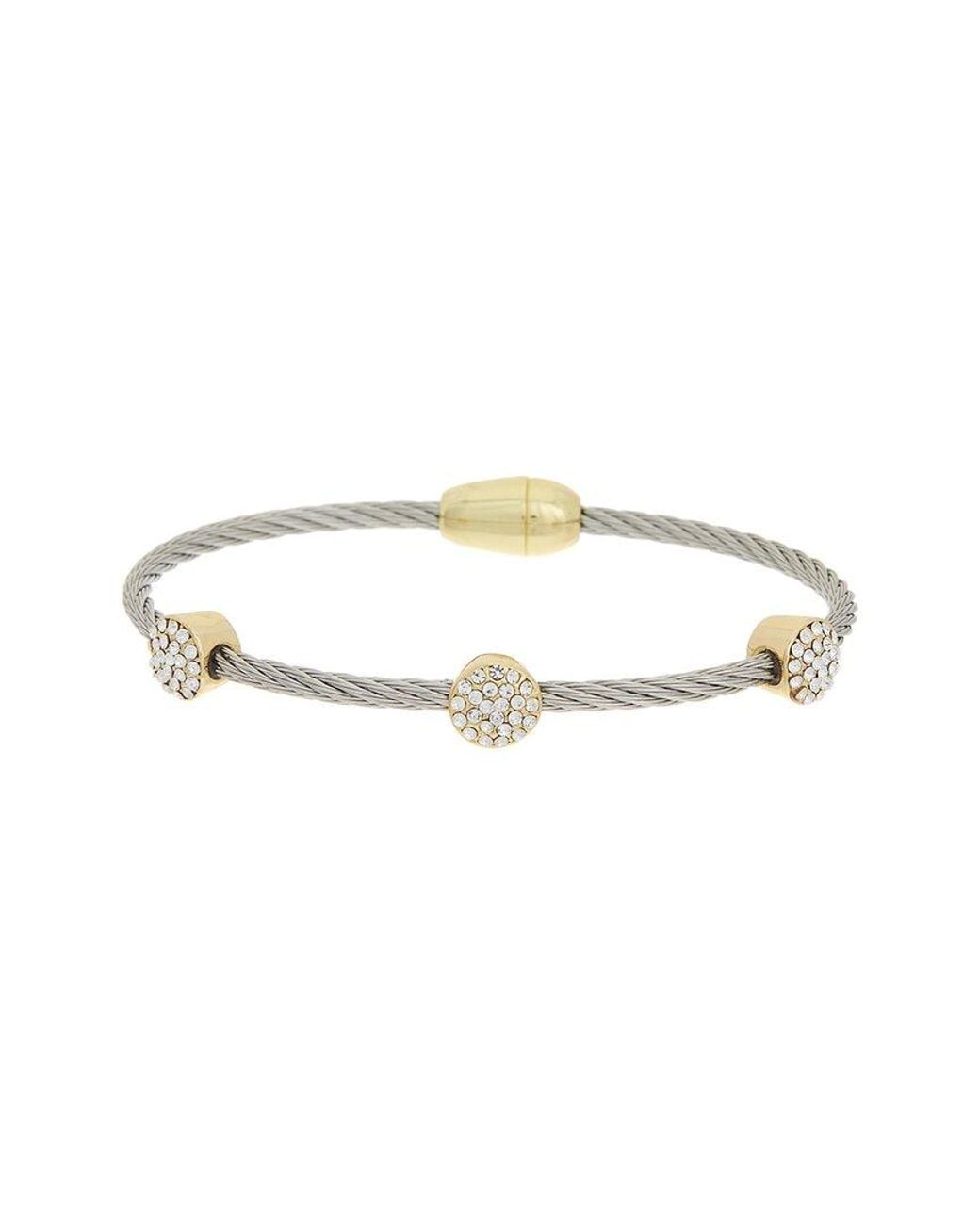 Juvell White 18K Plated Cz Bangle Bracelet