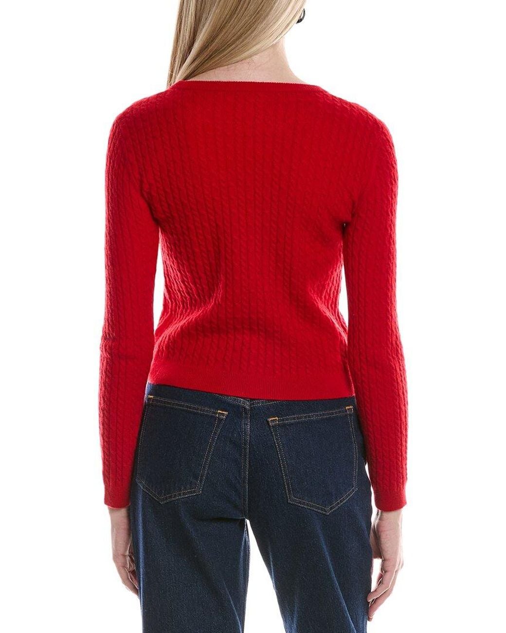 Philosophy Red Baby Cable Cashmere Sweater