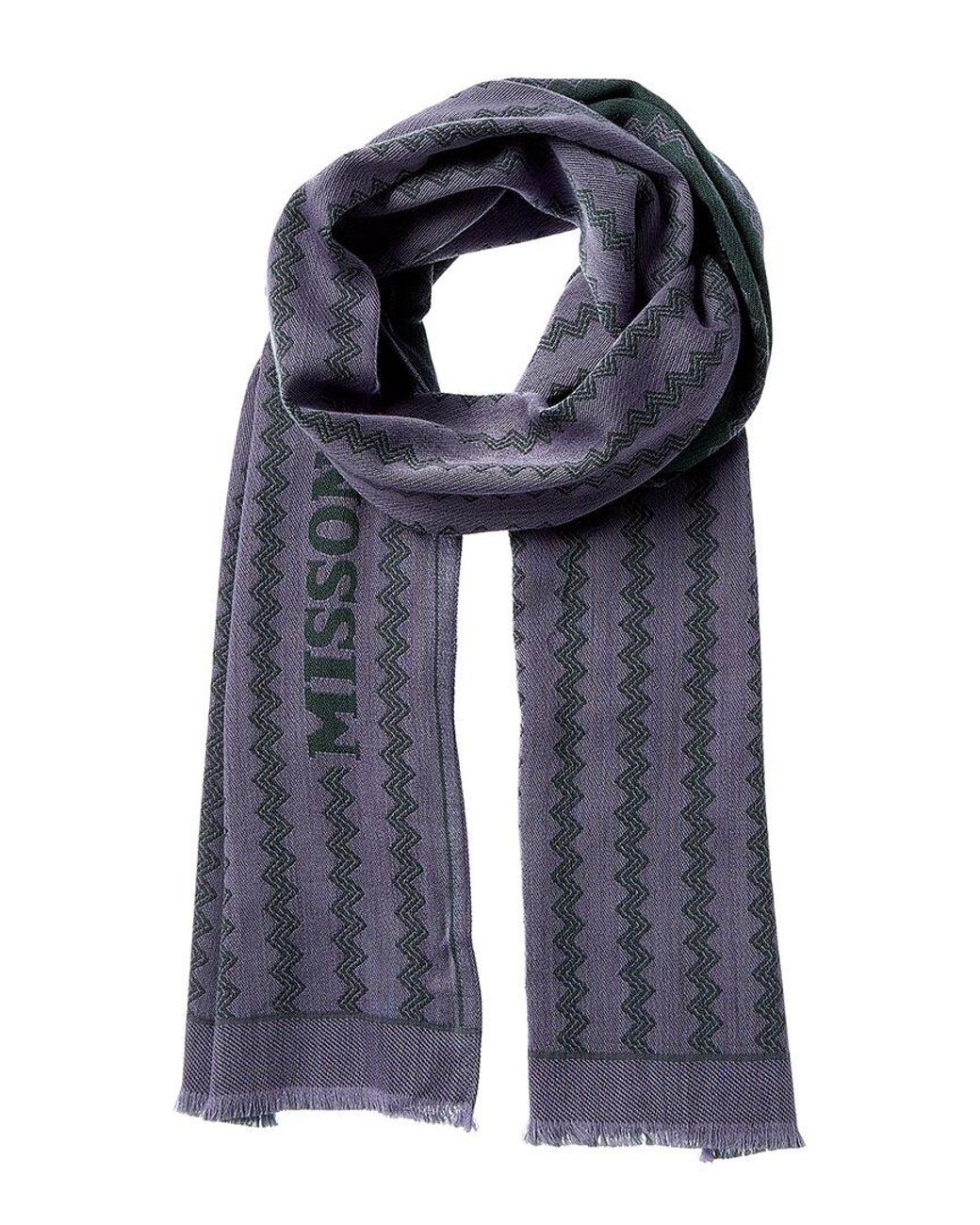Missoni Blue Wool Scarf