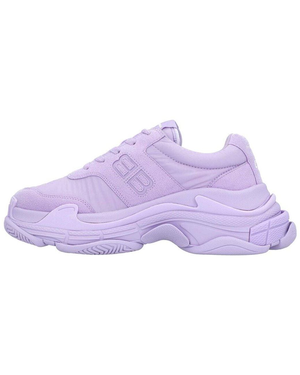 Balenciaga Purple Leather Triple S Sneaker, Never Worn (Authentic Pre-Loved)