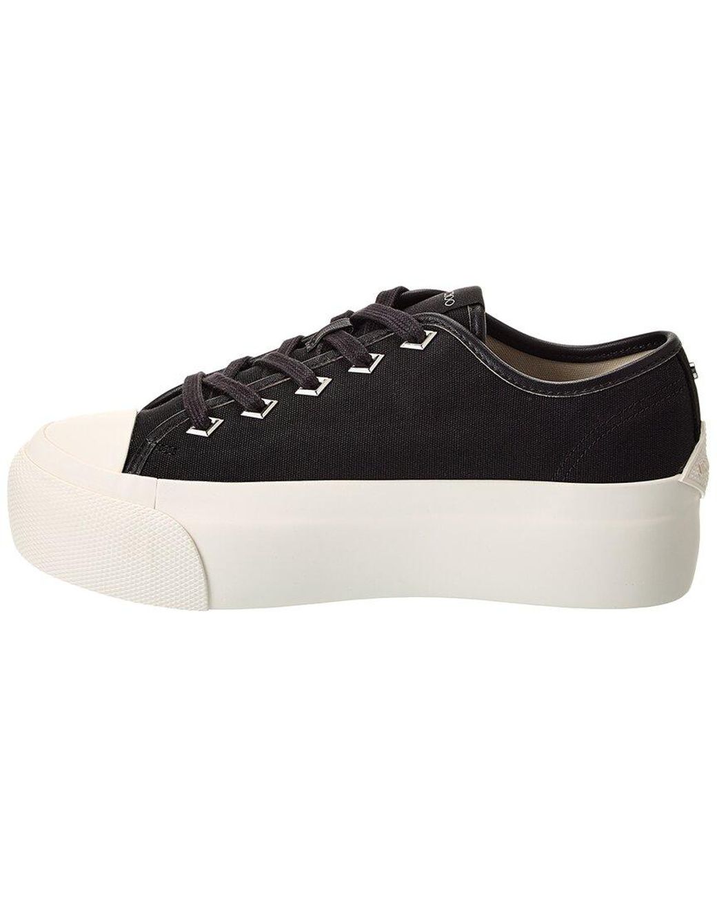 Jimmy Choo Palma Maxi/F Canvas & Leather Platform Sneaker in Black