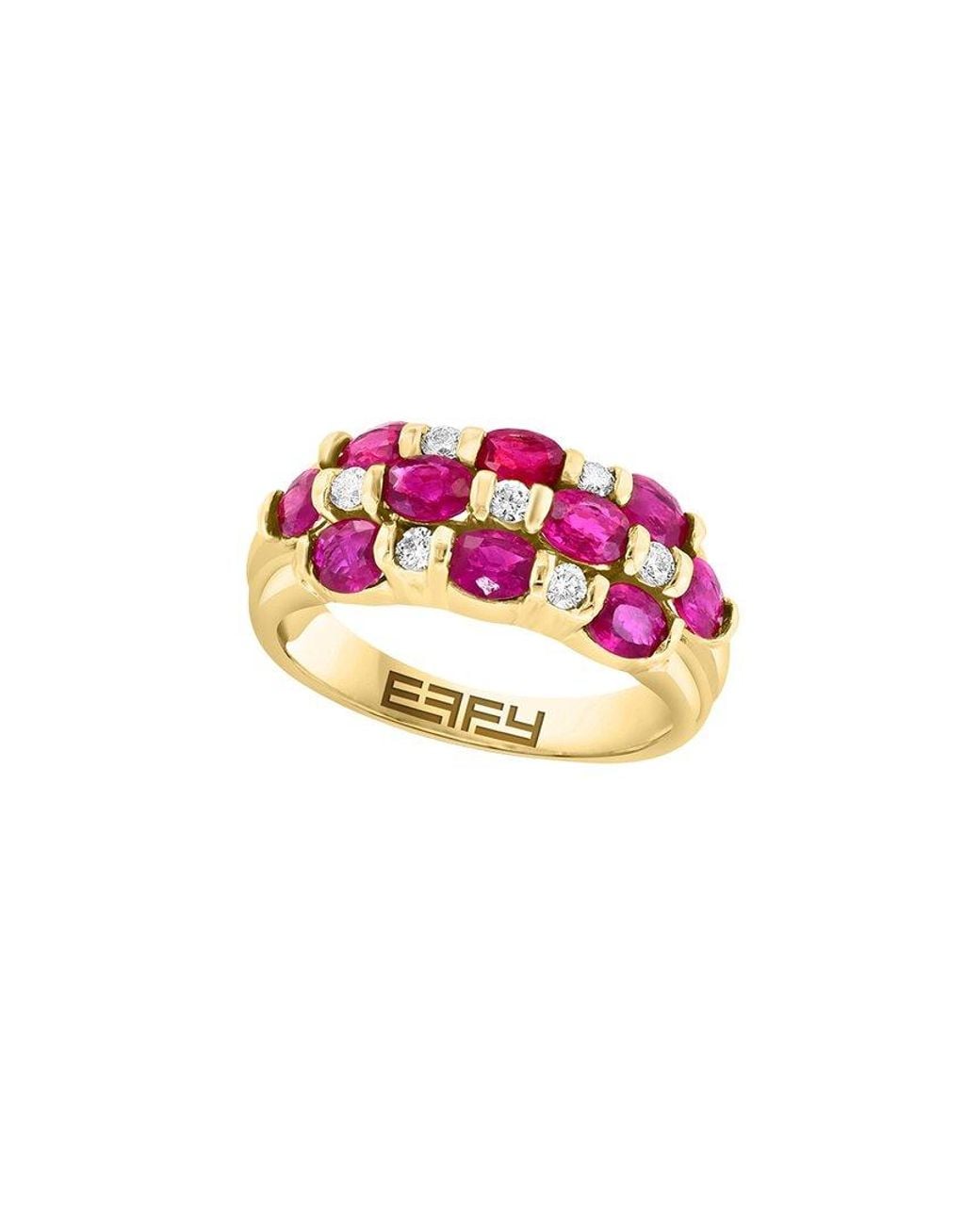 Effy Fine Jewelry Pink 14K 2.55 Ct. Tw. Diamond & Ruby Ring