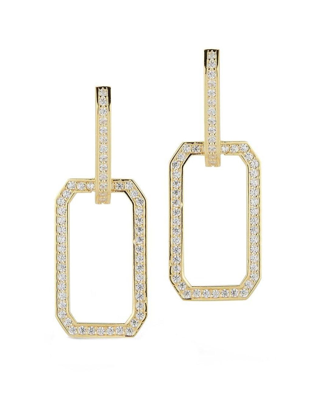 Sphera Milano White 14K Over Cz Drop Earrings
