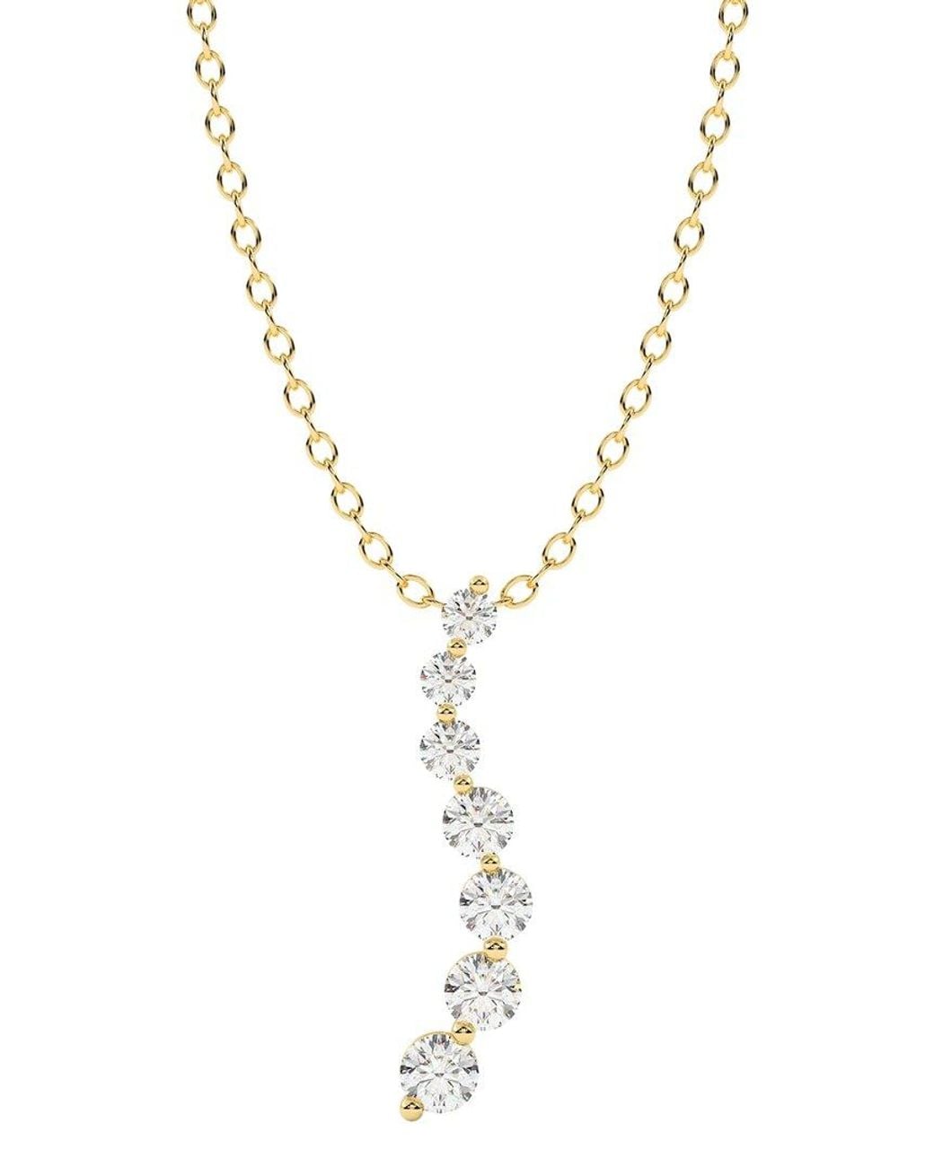 Diamond Select Cuts Metallic 14K 0.75 Ct. Tw. Diamond Pendant Necklace