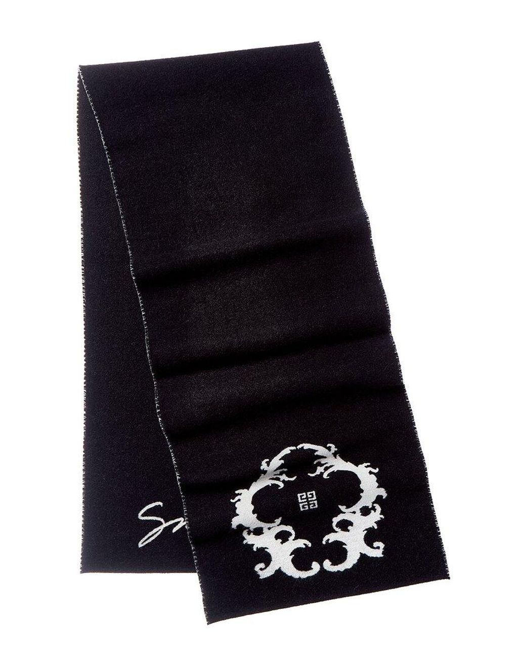 Givenchy Blue Reversible Baroque Crown Wool & Silk-Blend Scarf for men