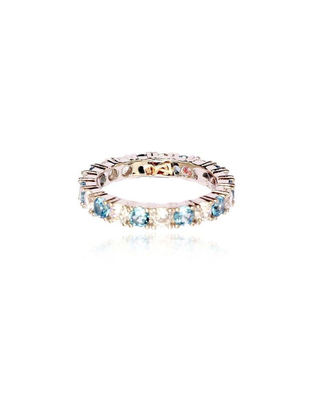 Suzy Levian White Silver Cz Stackable Ring