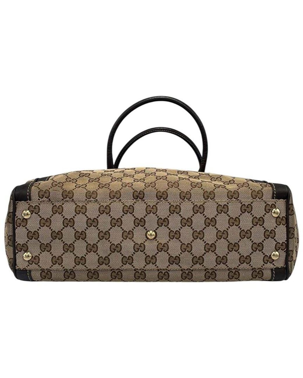 Gucci Black Trophy Gg Canvas Tote (Authentic Pre-Loved)
