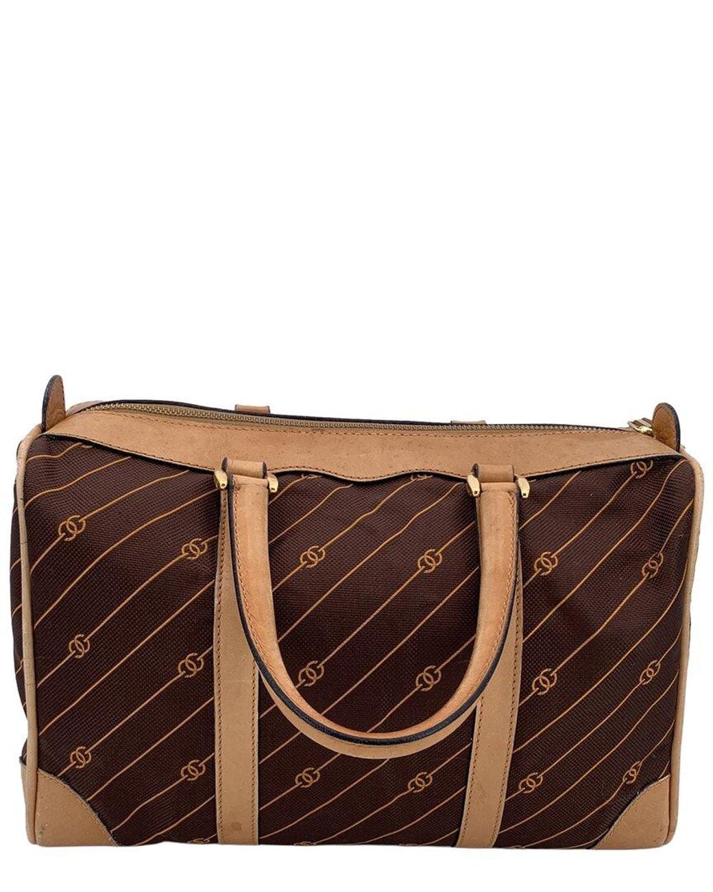 Gucci Brown Cotton Boston Handbag (Authentic Pre-Loved)
