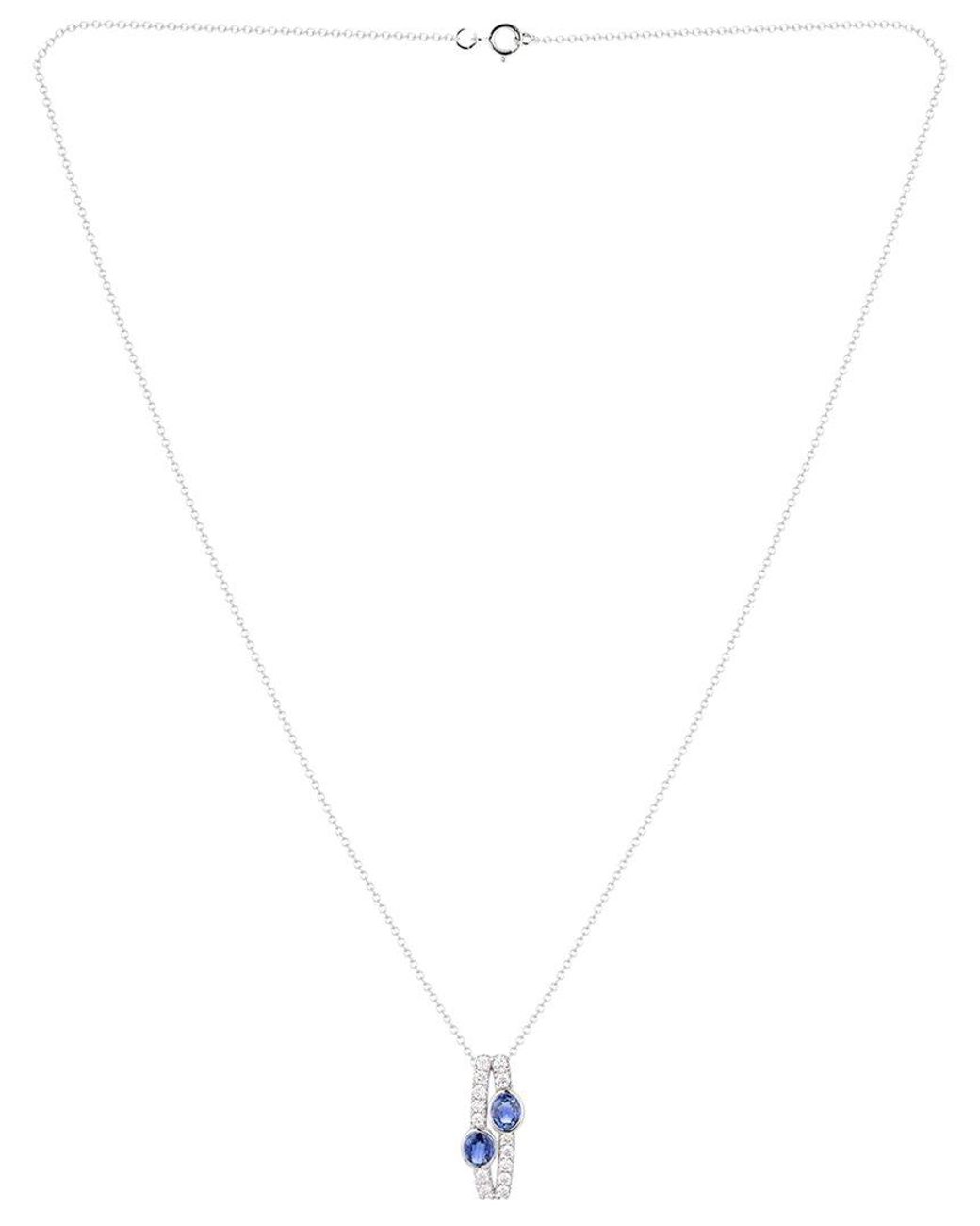 Gregg Ruth Blue 14K 1.11 Ct. Tw. Diamond & Sapphire Pendant
