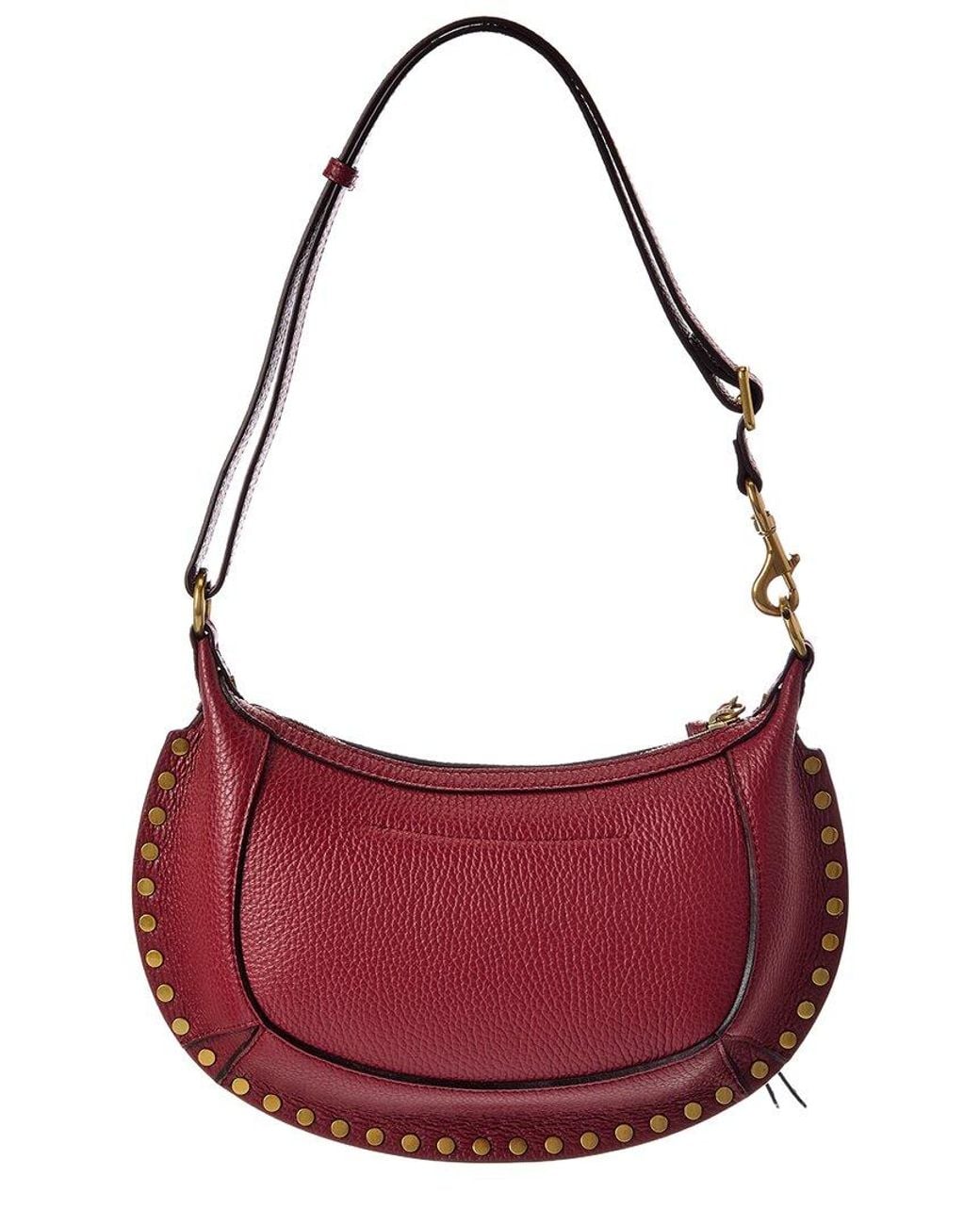 Isabel Marant Red Oskan Moon Leather Crossbody
