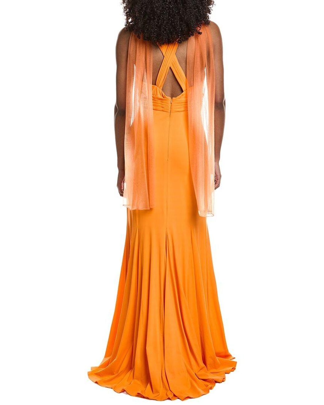 Issue New York Orange Lace Gown