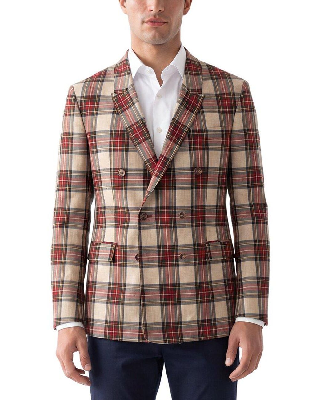 Corneliani Brown Cc Collection Virgin Wool Double-Breasted Jacket for men
