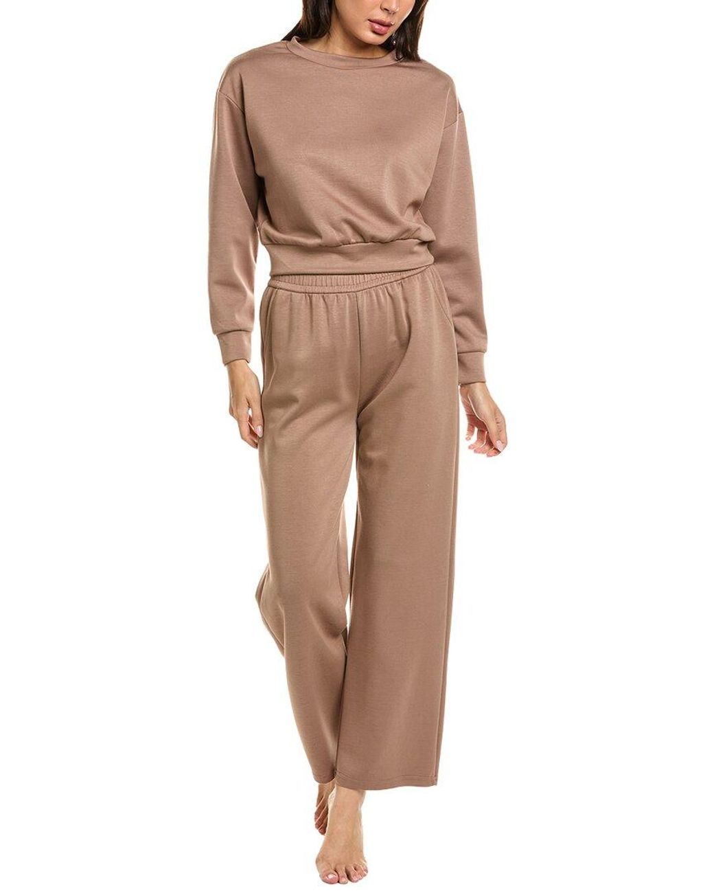 Marion Natural 2Pc Air Scuba Classic Pullover & Pant Set