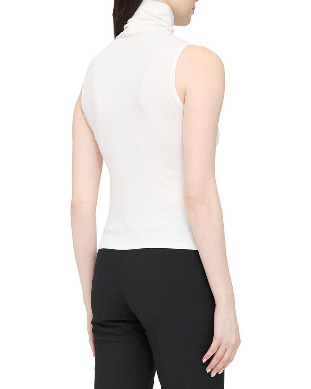 Theory White Wendel Sleeveless Wool Top