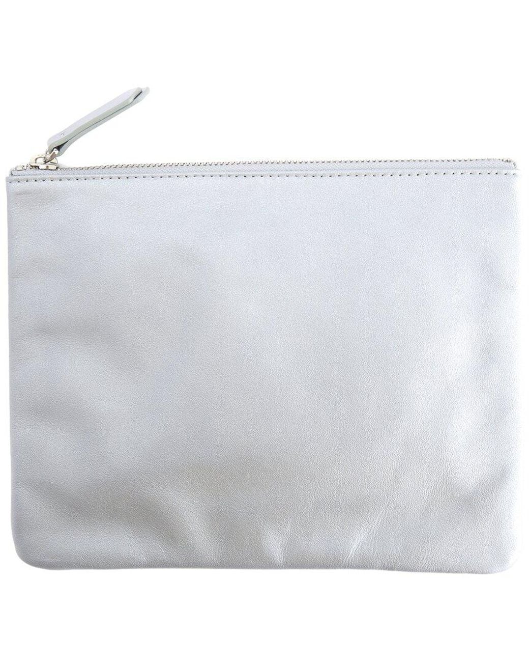 ROYCE New York White Leather Zippered Travel Organizer Pouch