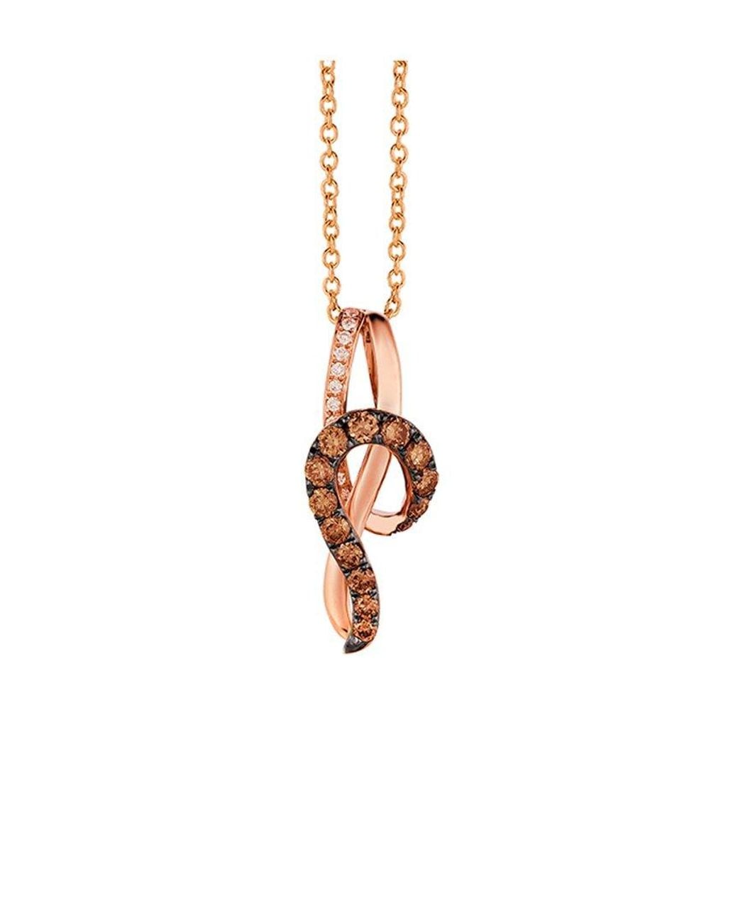 Le Vian White Le Vian Chocolate & Strawberry 14k Rose Gold 0.43 Ct. Tw. Diamond Pendant Necklace