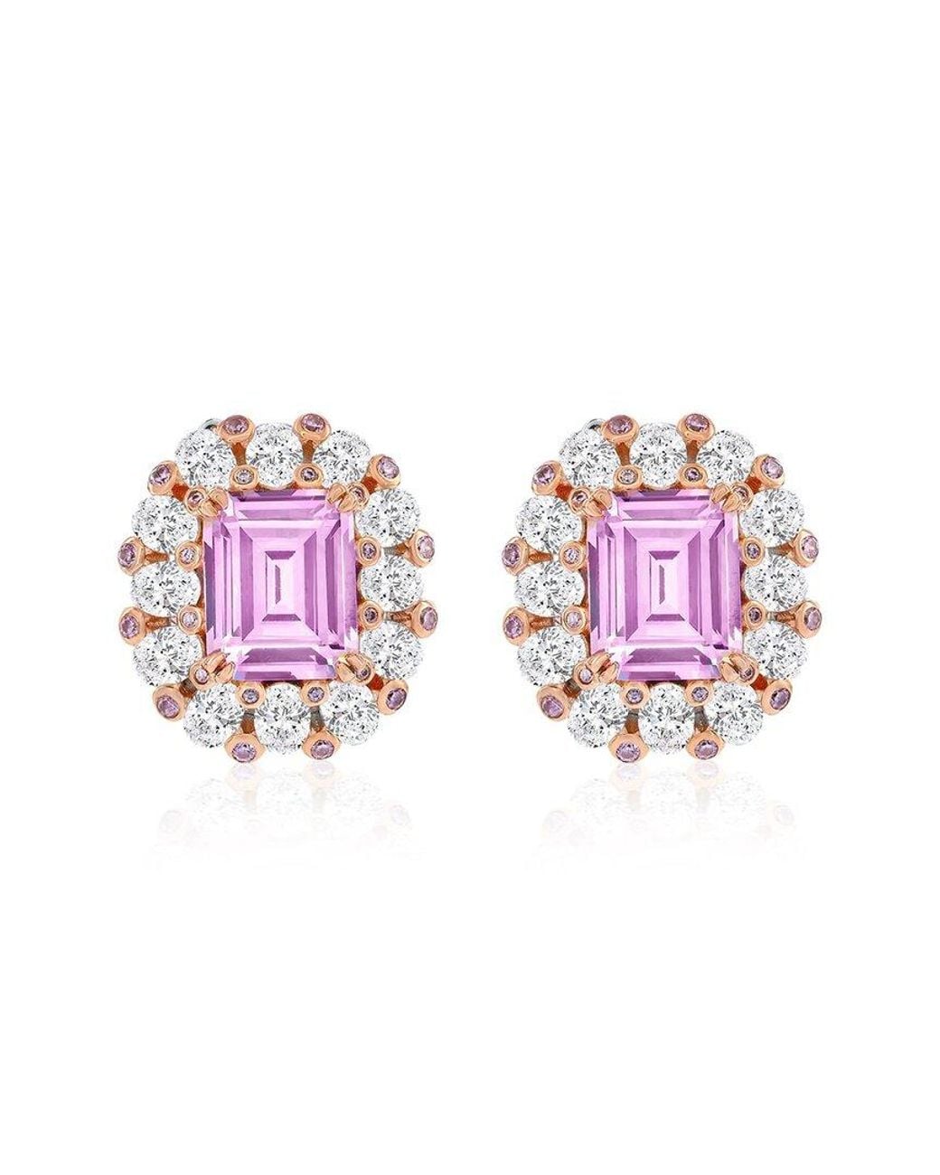 Suzy Levian CZ Jewelry Pink Suzy Levian Gala Collection Cz Stud Earrings