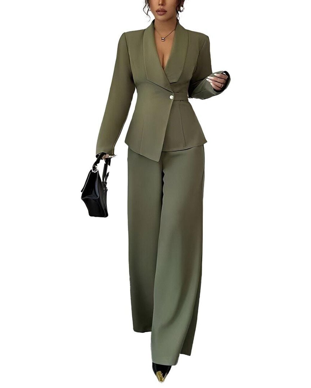Amanda Royal Green 2Pc Blazer & Pant Set