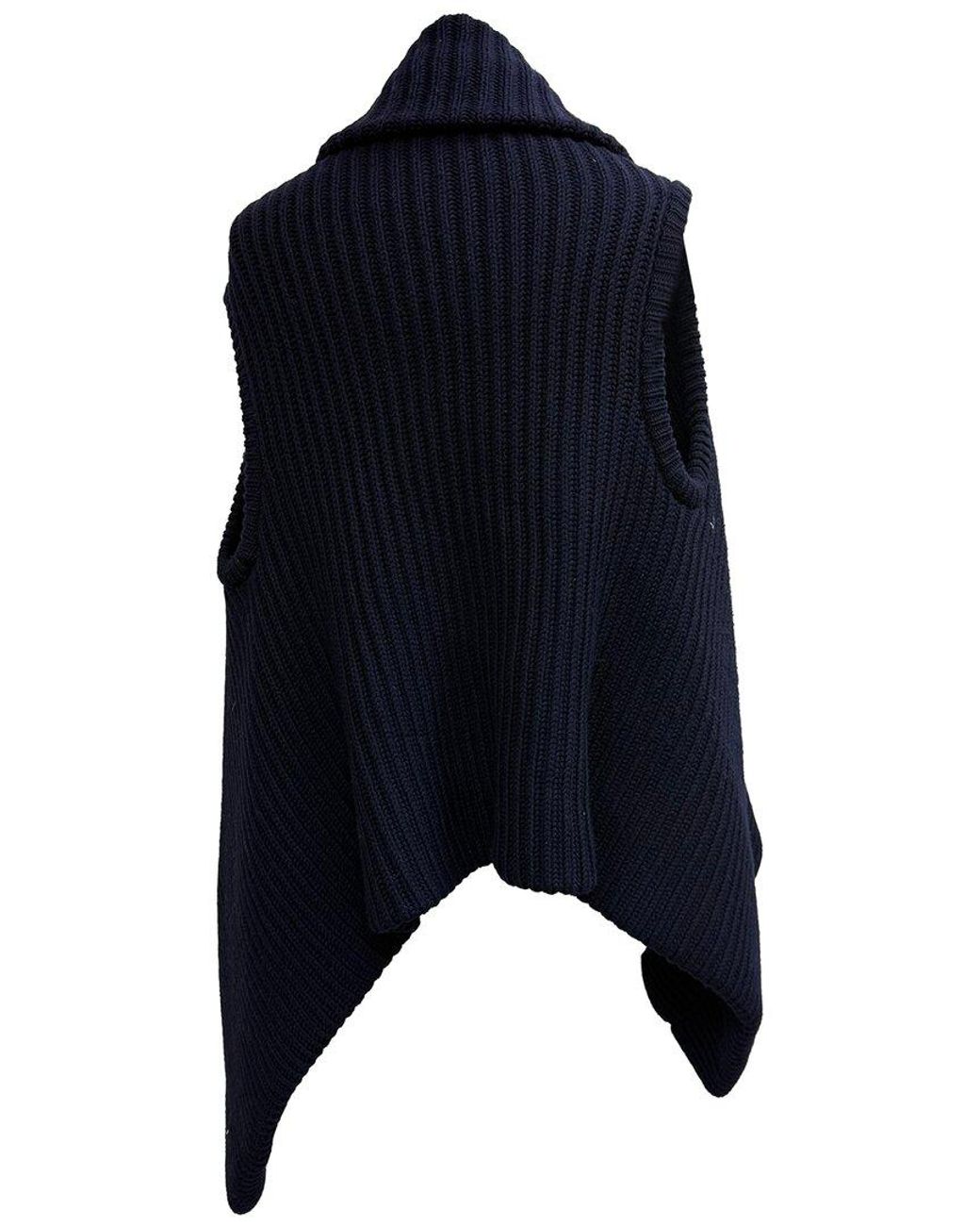 The Row Blue Ribbed Knit Vest, Size Int (Authentic Pre-Loved)