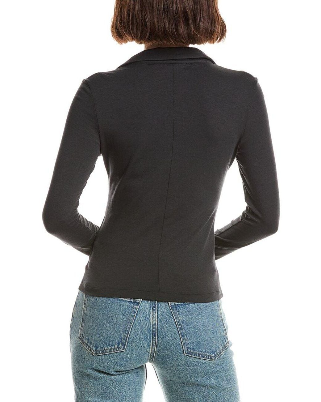 Rag & Bone Black Lucy Ruched Polo Shirt