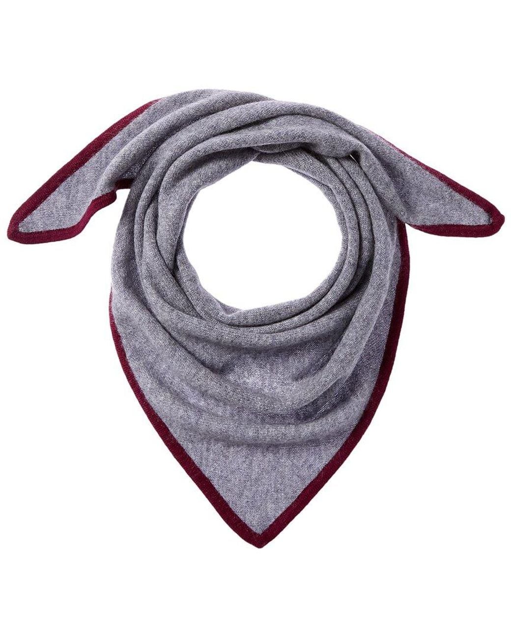 Phenix Gray Knit Triangle Cashmere Scarf