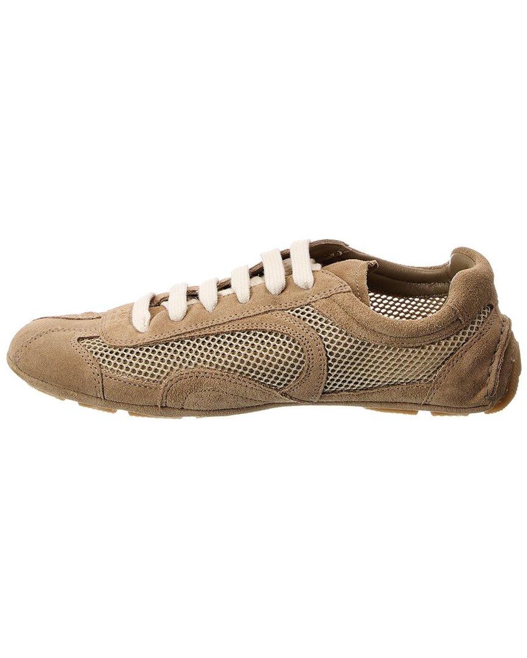 Prada Natural Logo Suede Sneaker