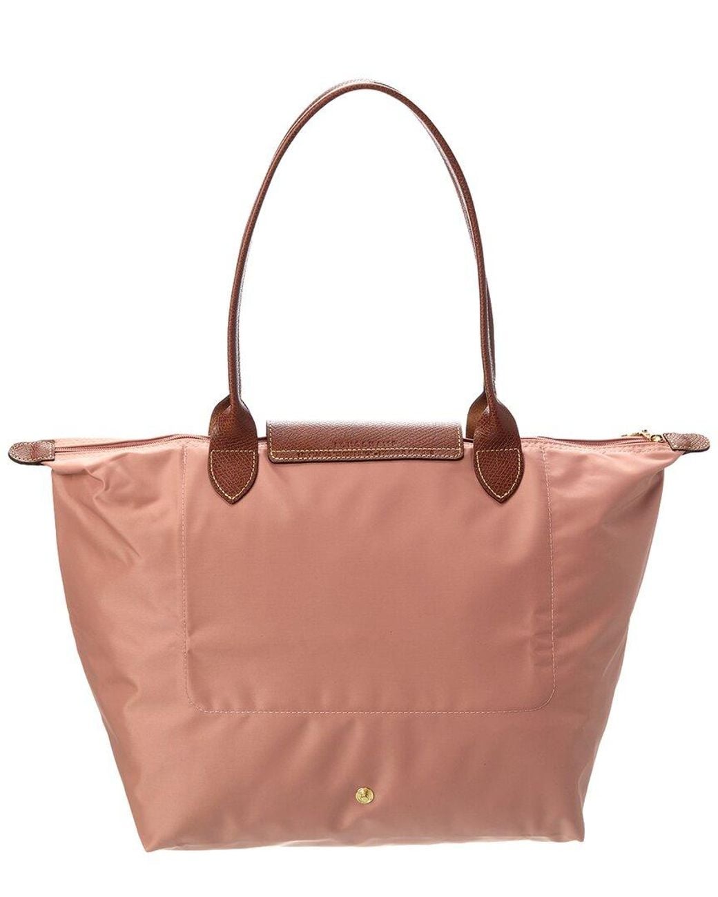 Longchamp Brown Le Pliage Original Large Nylon & Leather Long Handle Tote