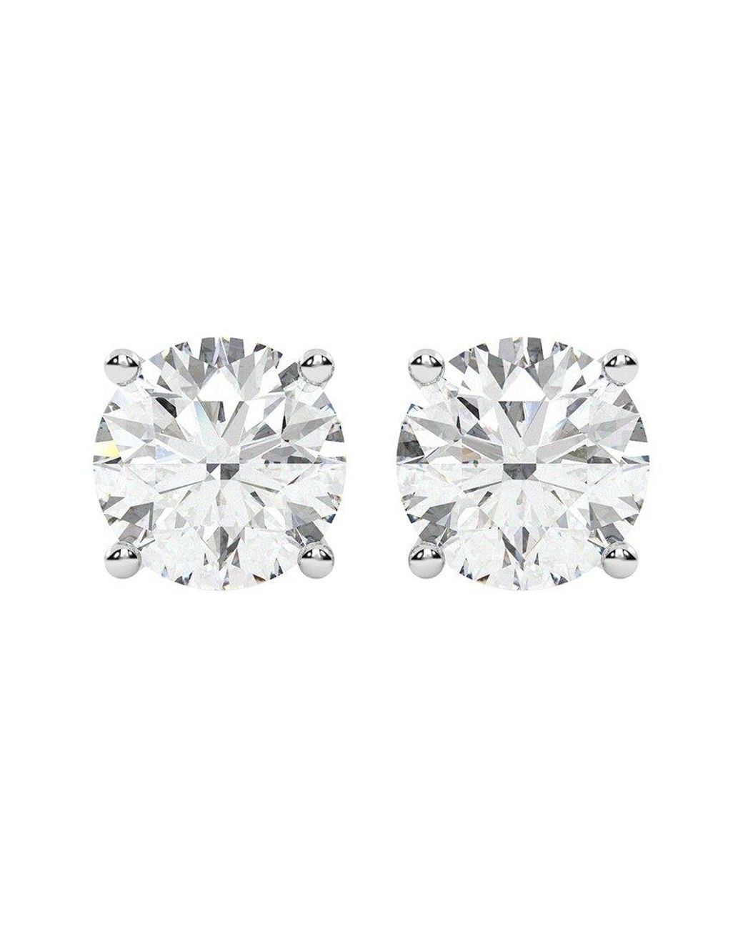 Lab Grown Diamonds Metallic 14K 8.00 Ct. Tw. Lab-Grown Diamond Stud Earrings