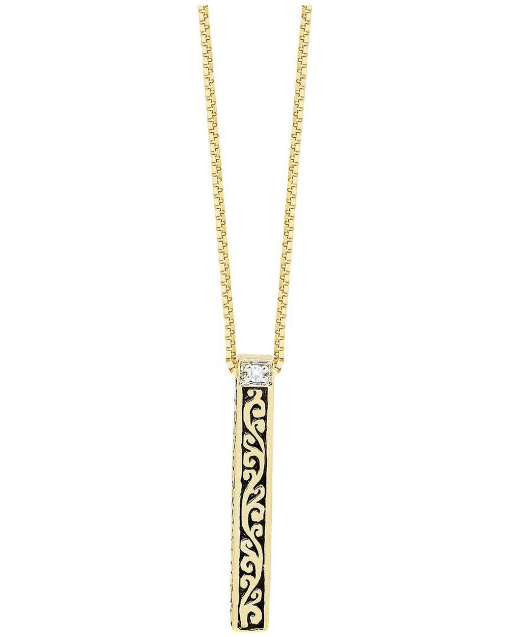Lois Hill 18k 0.01 Ct. Tw. Diamond Scroll Pendant Necklace in Metallic ...