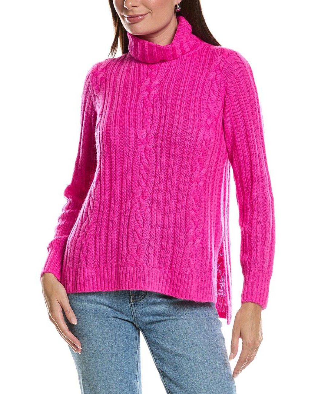 Gretchen Scott Pink Cable Car Sweater