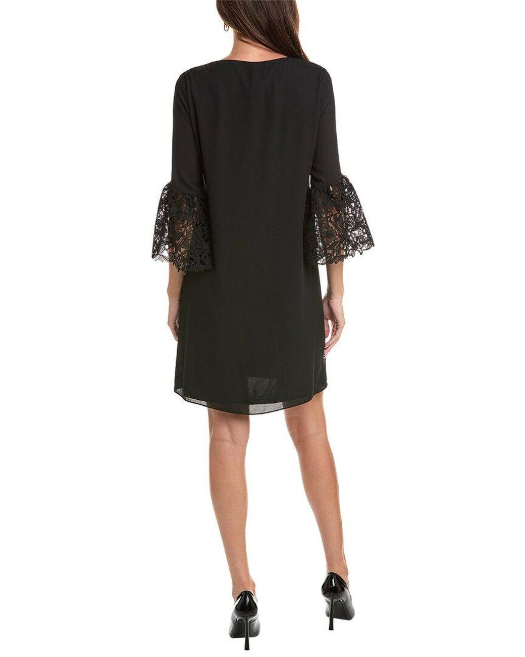 Joseph Ribkoff Black Lace Bell-Sleeve Shift Dress