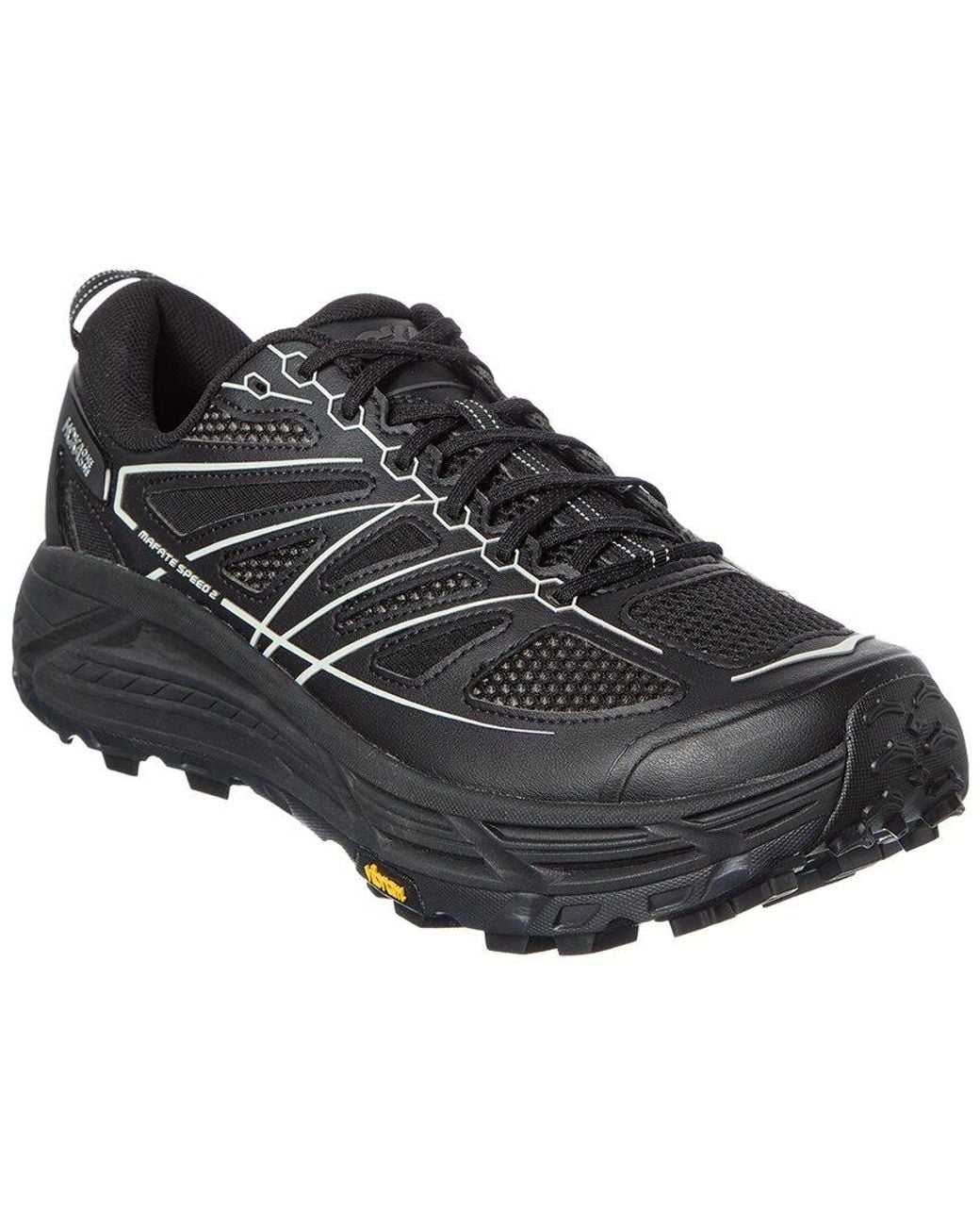Hoka One One Black Mafate Speed 2 Ts Leather & Mesh Sneaker