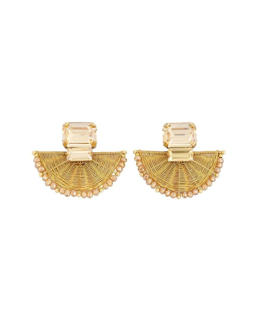 Saachi Metallic Woven Crystal Earrings