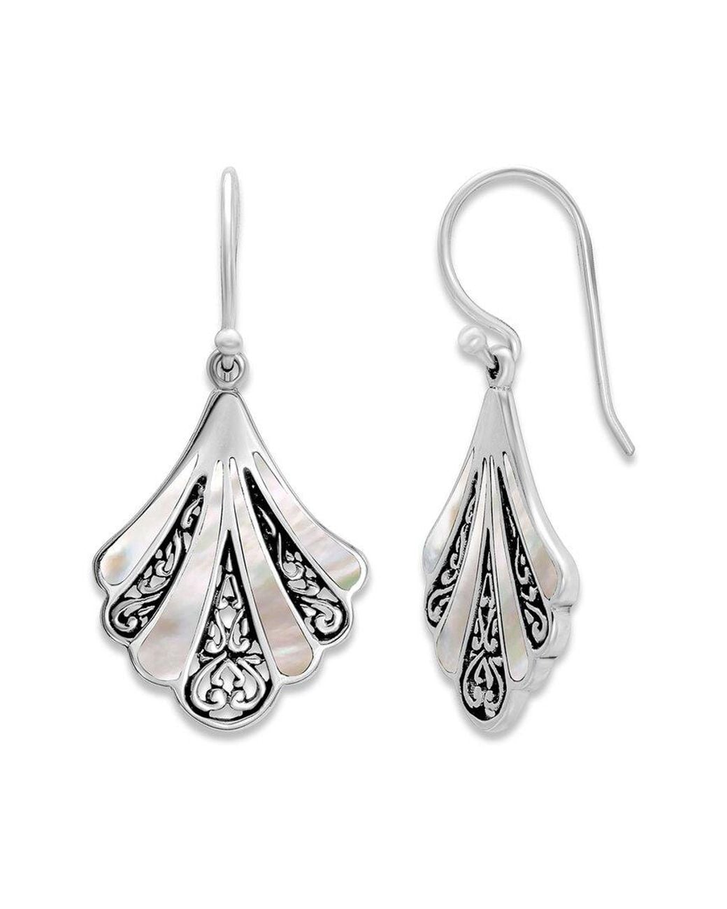 Samuel B. White Silver Pearl Fan Earrings