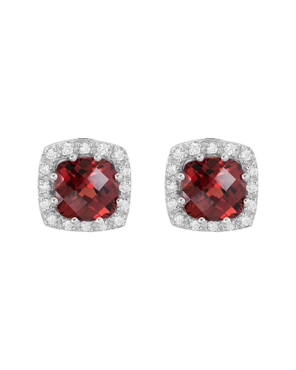 Diamond Select Cuts Red 14k 2.30 Ct. Tw. Diamond & Garnet Earrings