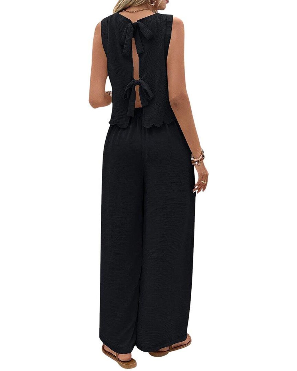 Kayla Paris Black 2Pc Top & Pant Set