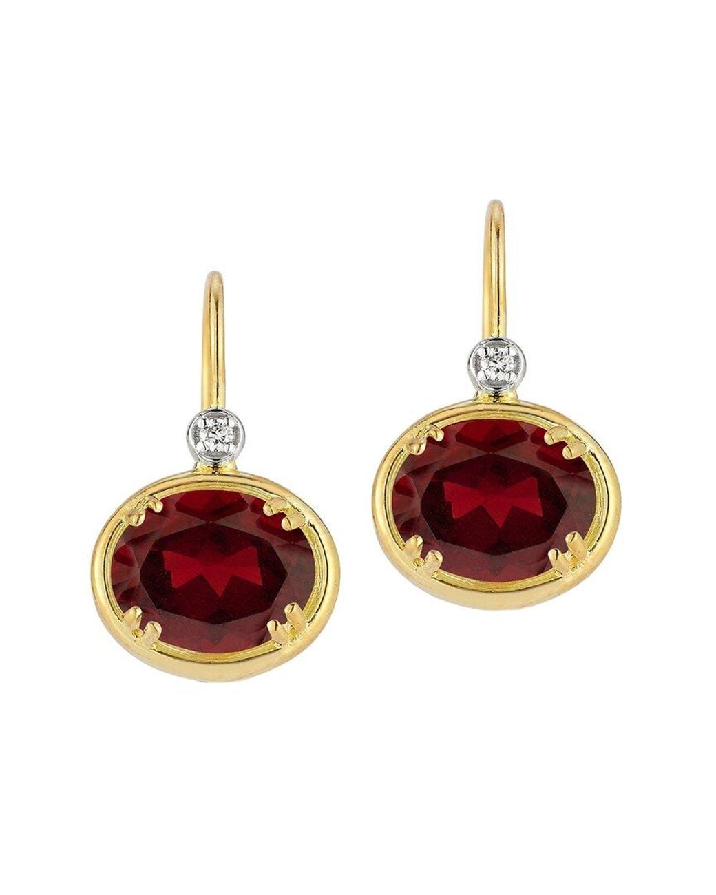 Reiss White 14k 7.05 Ct. Tw. Diamond & Garnet Earrings