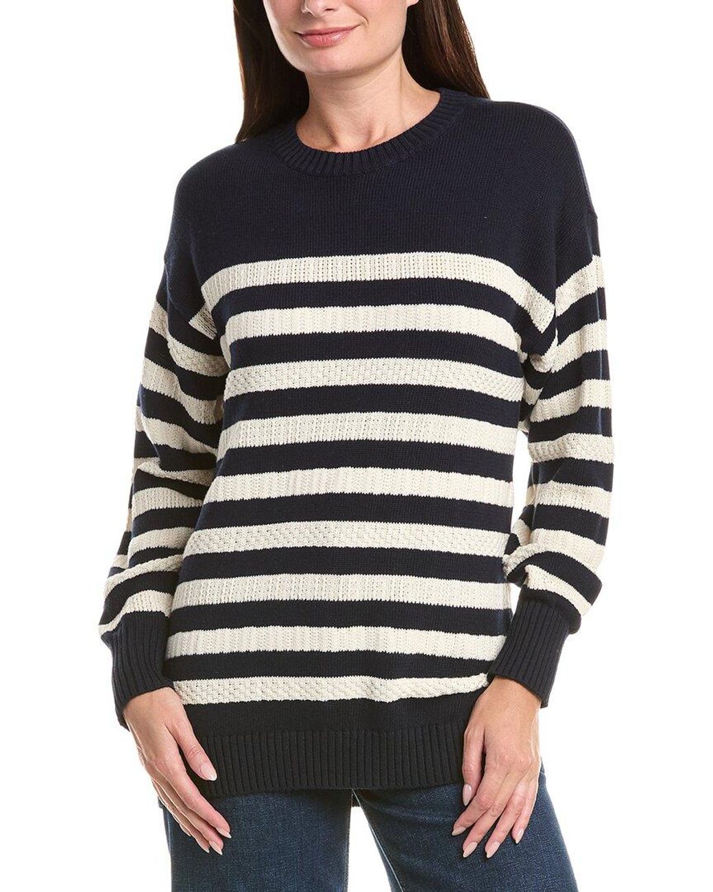 FRAME Black Frame The Variation Stripe Crewneck Sweater