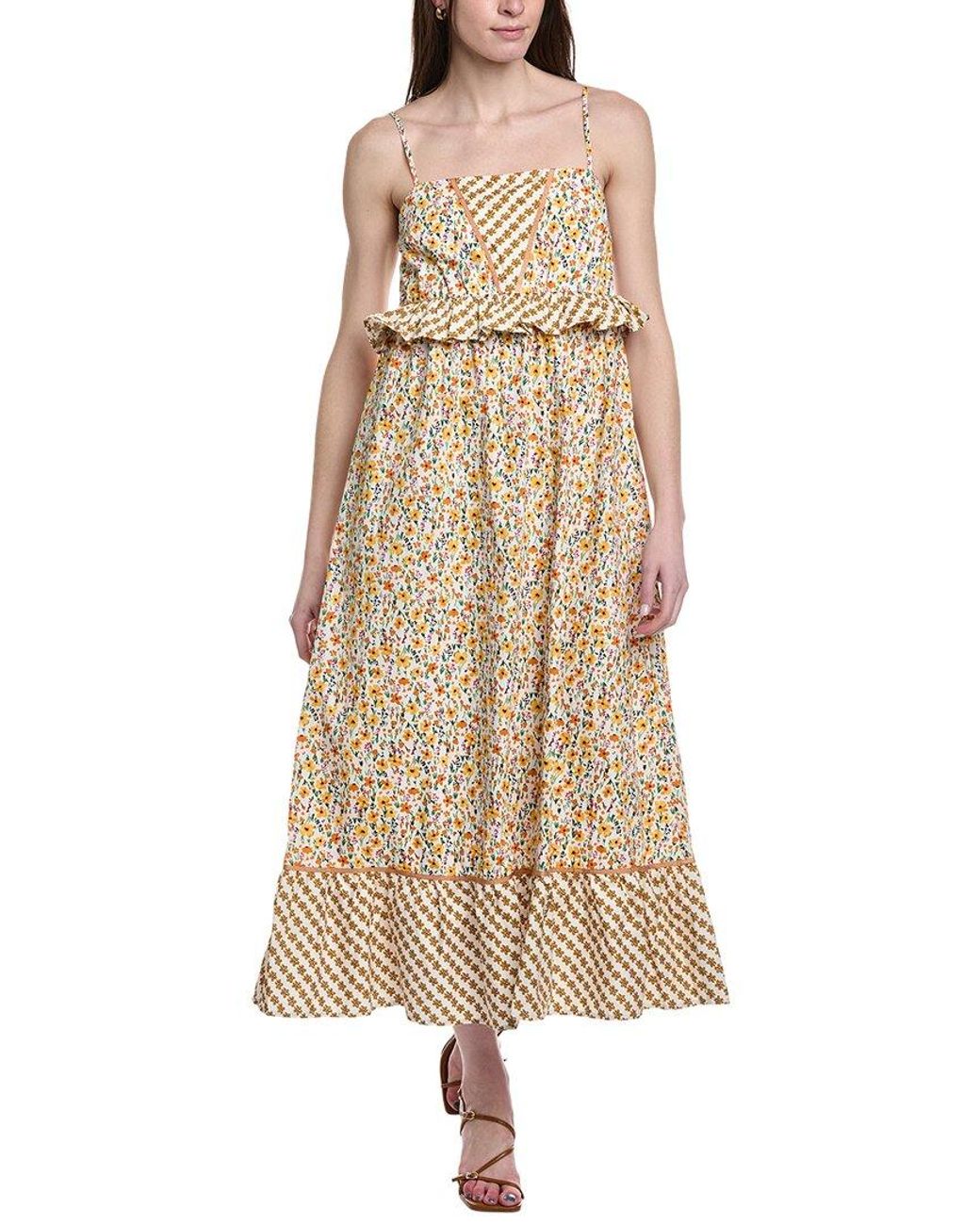 LOST AND WANDER Natural Spring Sunrise Maxi Dress