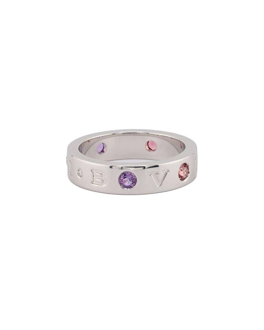 BVLGARI White 18K 0.15 Ct. Tw. Diamond & Amethyst Ring