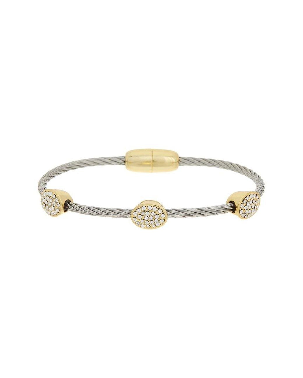 Juvell White 18K Plated Cz Bangle Bracelet