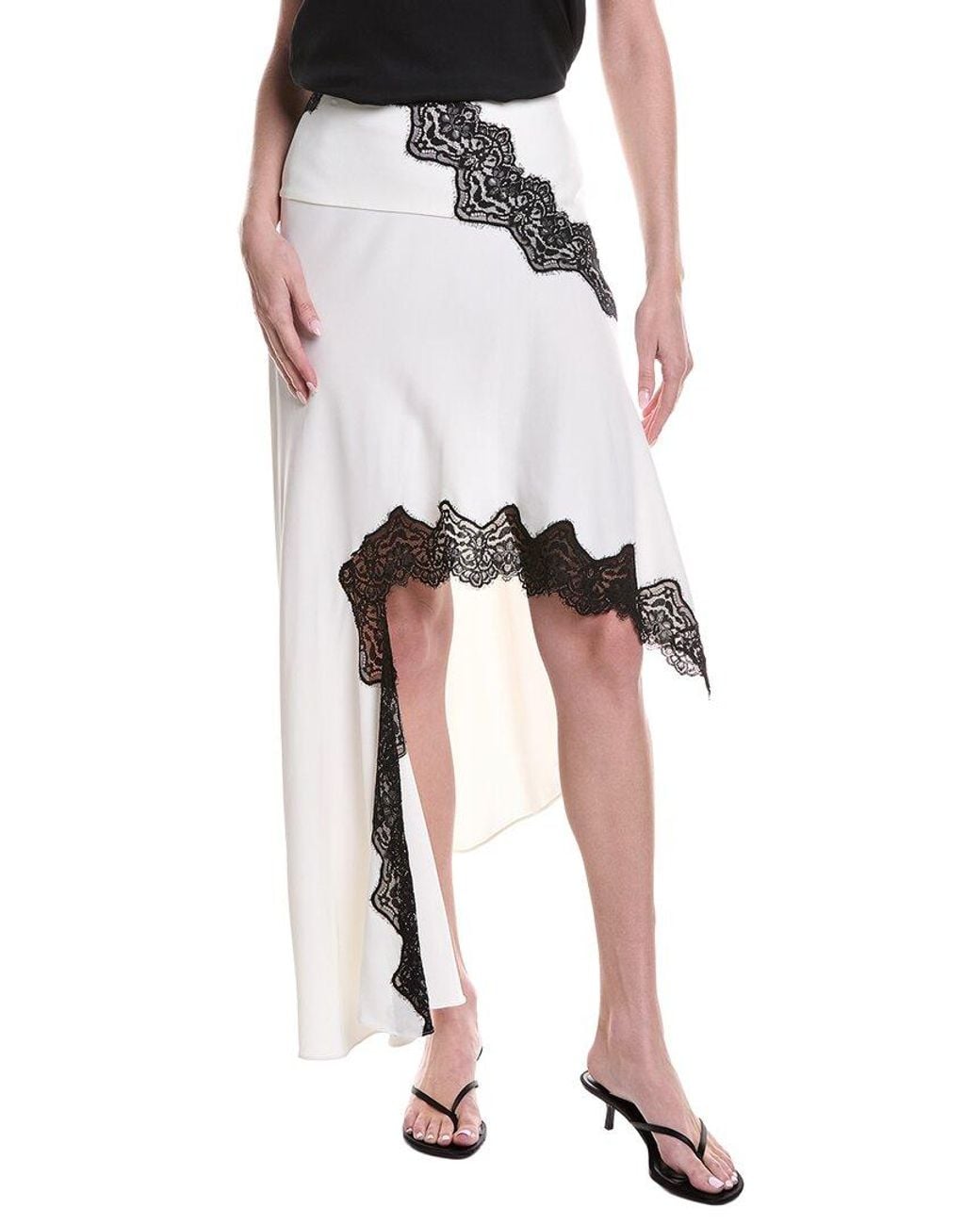 Christopher Esber White Verner Lace Asymmetric Skirt