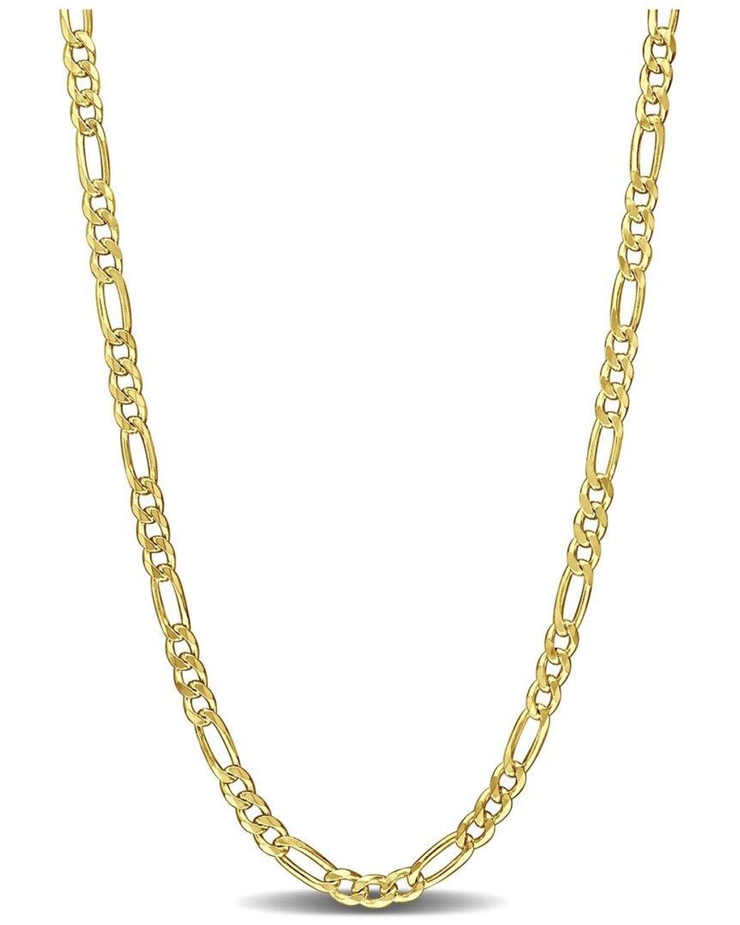 Italian Silver Metallic 18K Over Figaro Chain Necklace