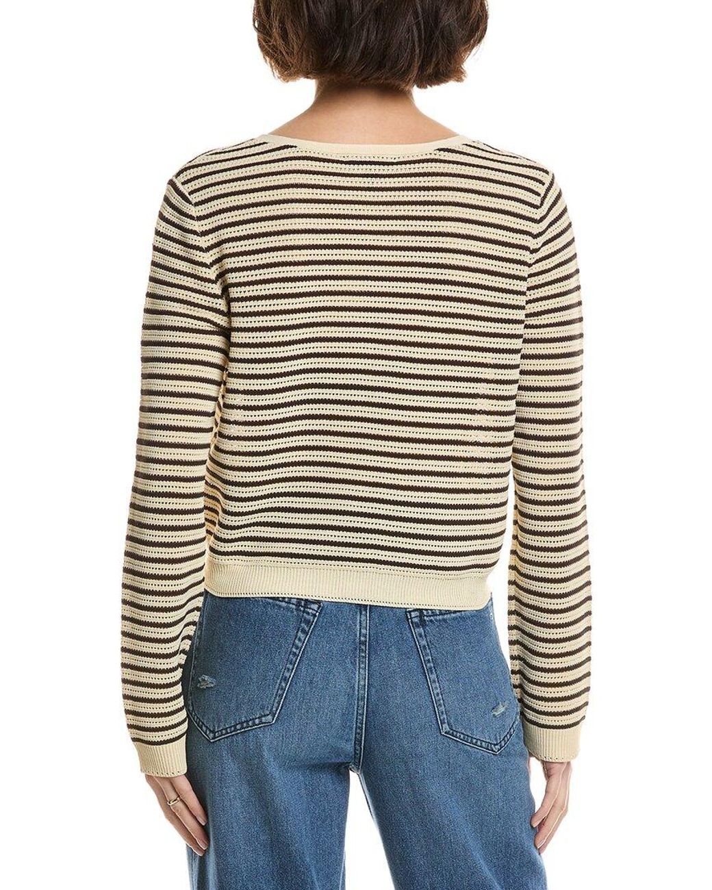 Rag & Bone White Zoey Stripe Cardigan