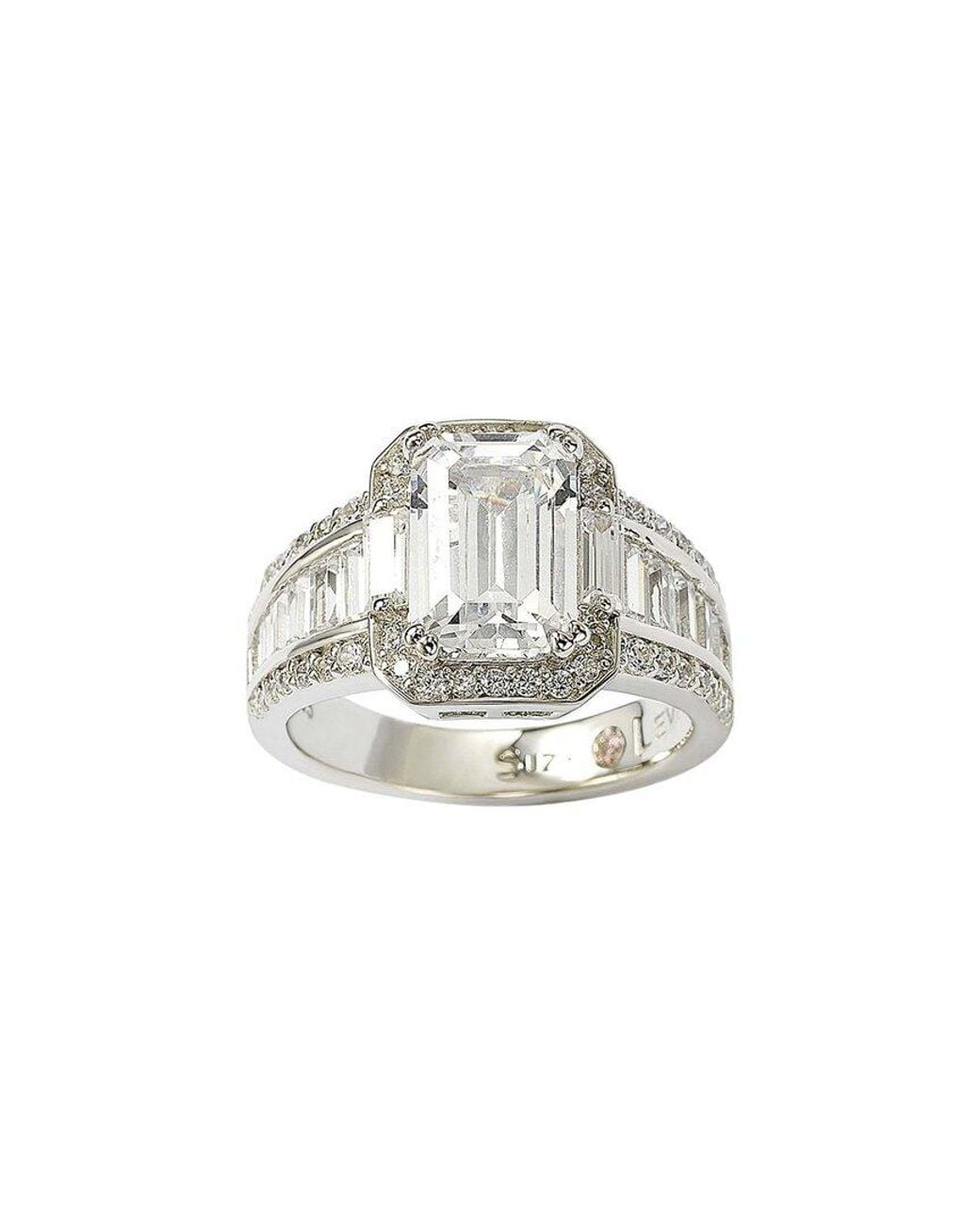 Suzy Levian White Silver Cz Ring