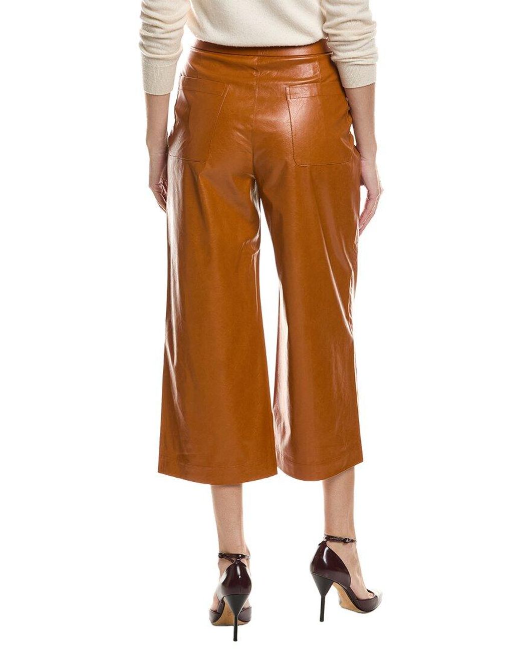 tyler boe Brown Payton Vegan Leather Crop Pant