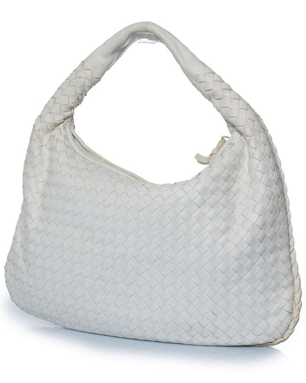 Bottega Veneta Gray Intrecciato Leather Hobo Bag (Authentic Pre-Loved)