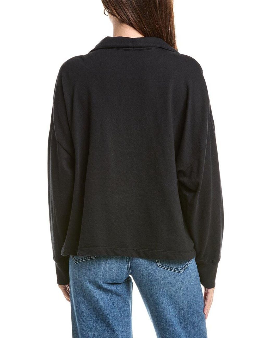 James Perse Black 1/2-Zip Pullover