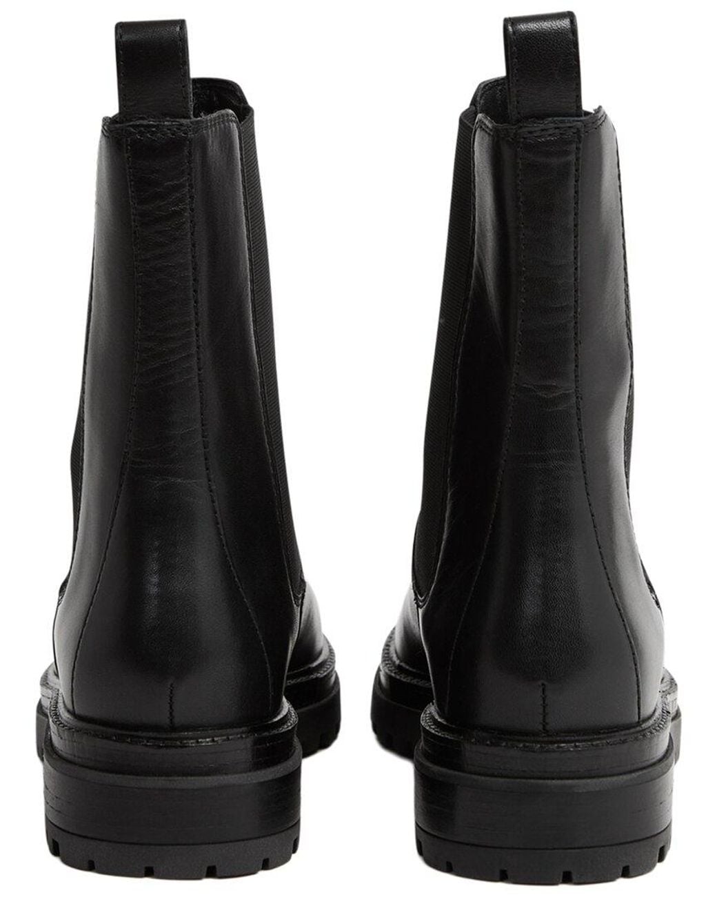 Reiss Black Thea Leather Boot